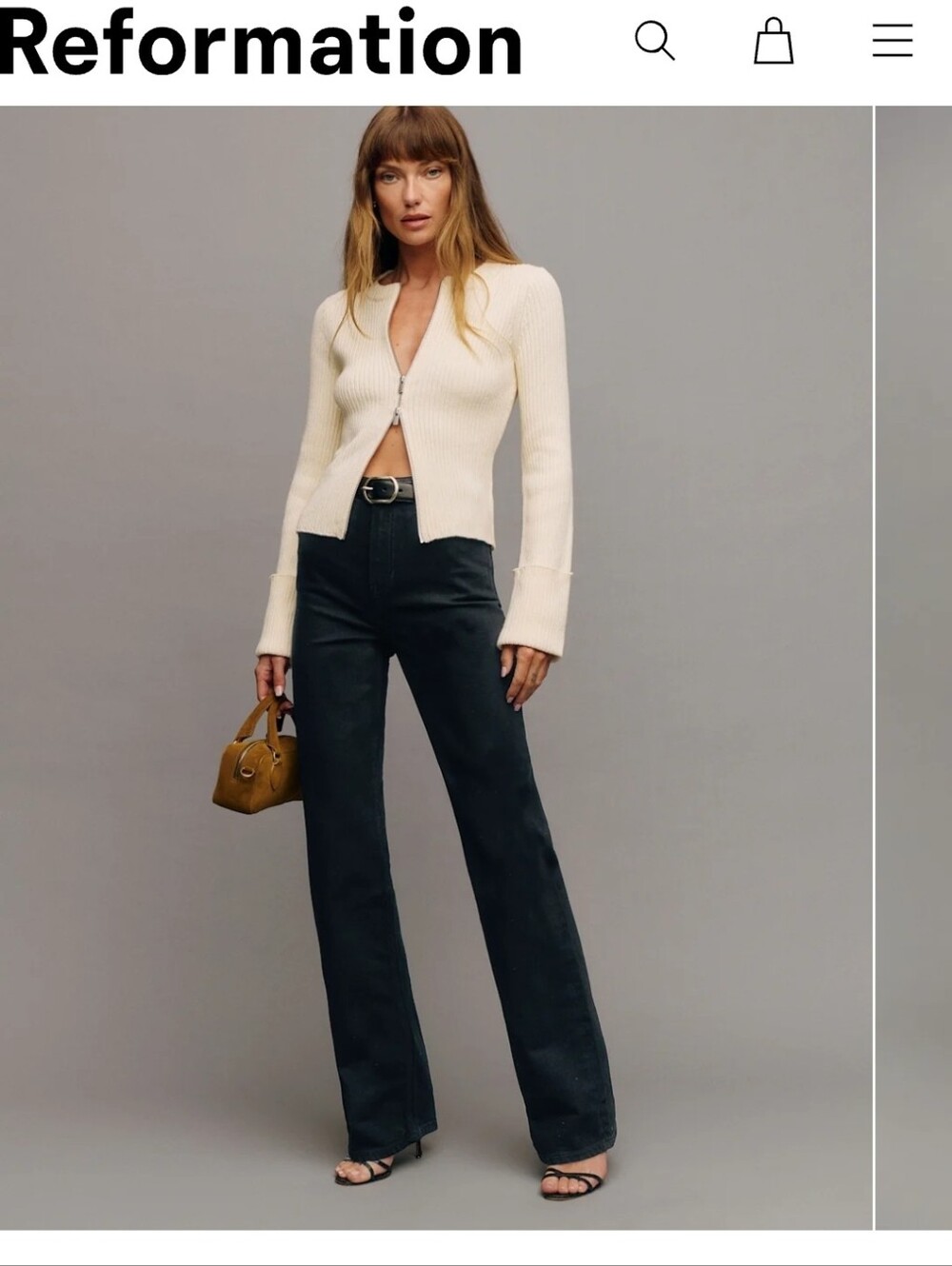 High Rise Wide Leg Jeans in Black